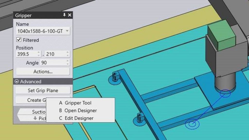 Screenshot aus dem Gripper Designer