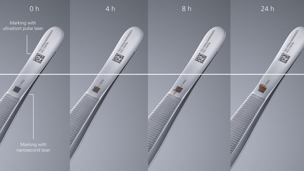 Test korózie aplikácie čierneho popisovania pomocou produktov TRUMPF